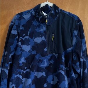 Starter blue camouflage half zip fleece jacket